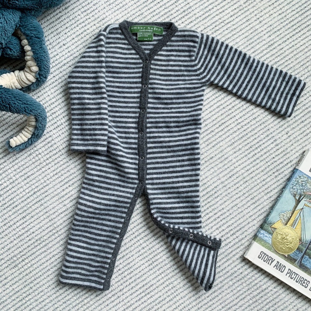 Amber Hagen 100% Cashmere baby onesie